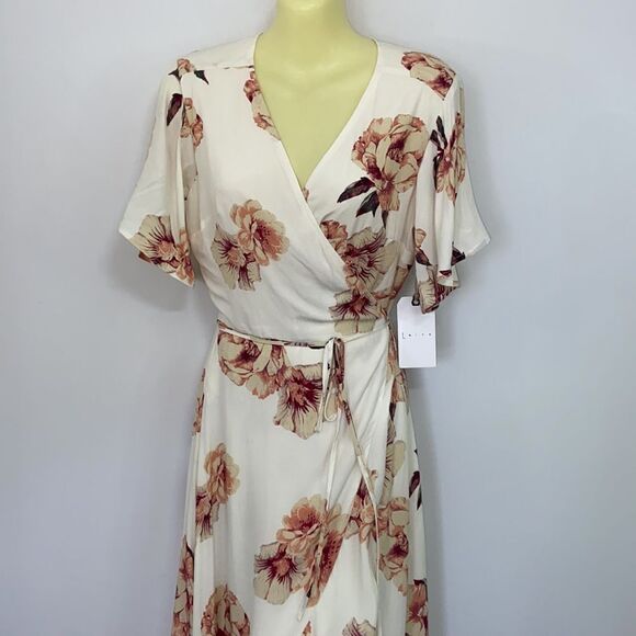 Leith Nordstrom Dress Wrap Floral Maxi NWT Sp - Picture 7 of 9